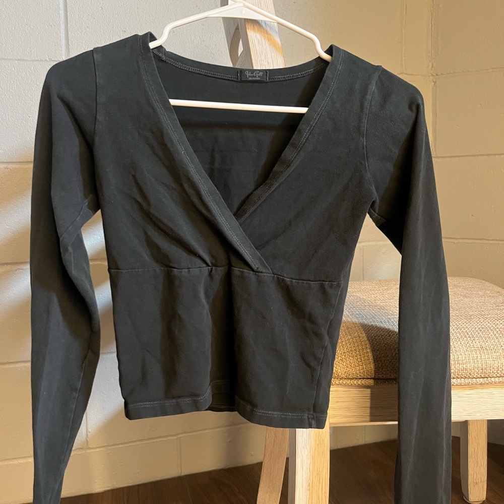 Brandy Melville, Black long sleeve crop top.